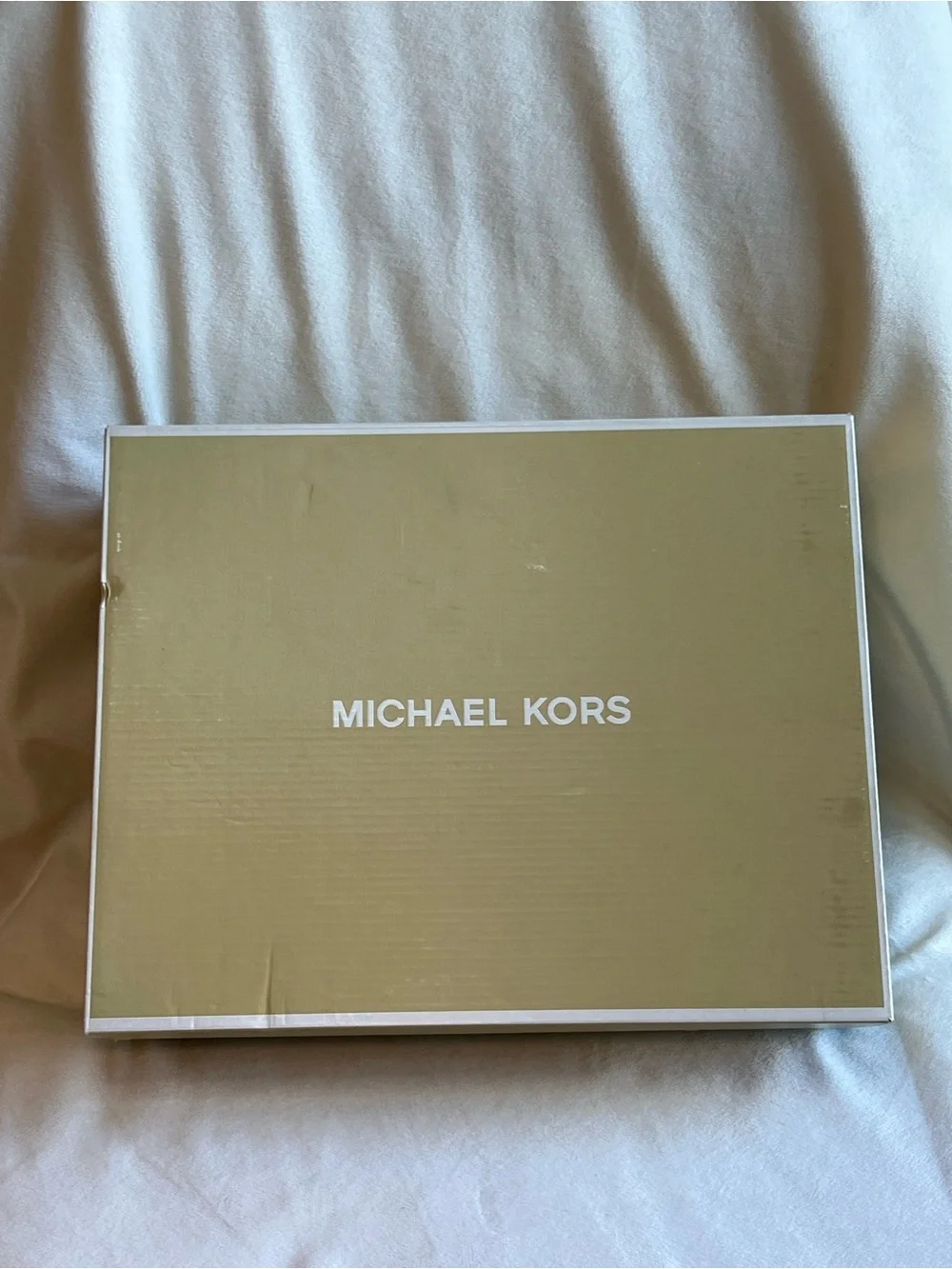 Michael Kors Gold Espadrille Wedge Sandals with Front Zip